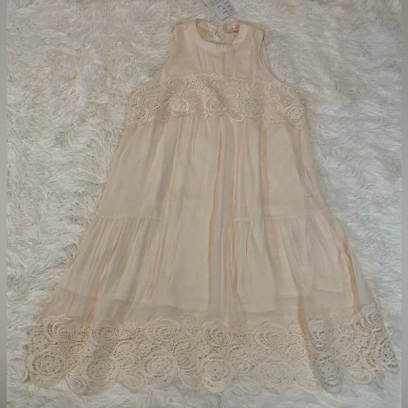 NWT RebellionAgain Medium Mini Dress Feminine Floral Lace Boho Elegant Ivory - Picture 5 of 15